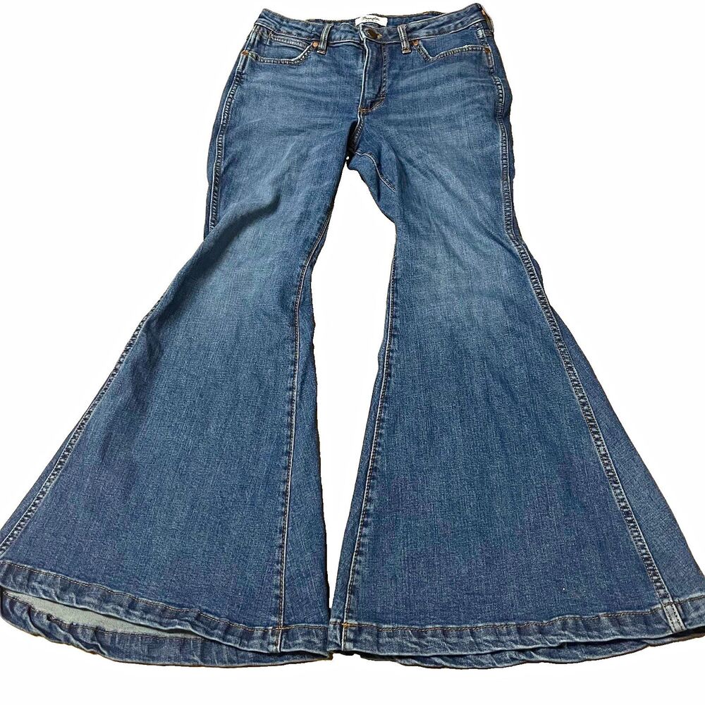 Wrangler Retro Womens Jeans Size 29 High Rise Trumpet Flare Bailey Blue Rodeo